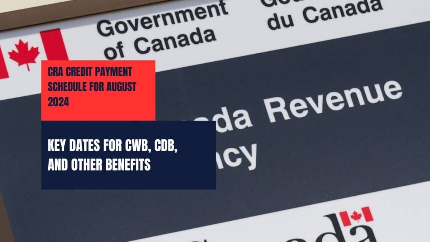 CRA Credit Payment Schedule for August 2024